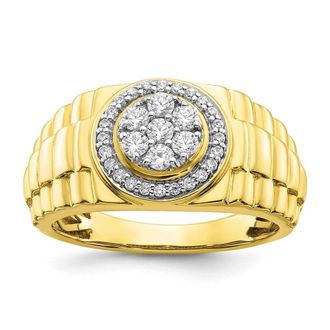 Diamond2Deal 10k Yellow Gold Lab Grown Diamond Wedding Band Ring 1/2Ct Clarity- VS Color- G-H