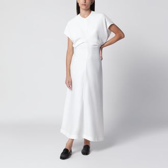 Toteme Abito midi bianco in raso fluido
