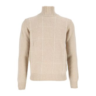 Settefili Cashmere Maglia Intarsio Vulcano-Knit - Heren - Truien - Beige - Maat: L Kasjmier