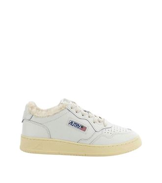Autry White Perforated Low-Top Sneakers