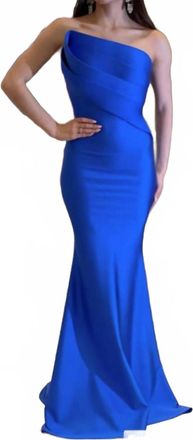 Nicole Bakti Strapless Maxi Dress In Royal