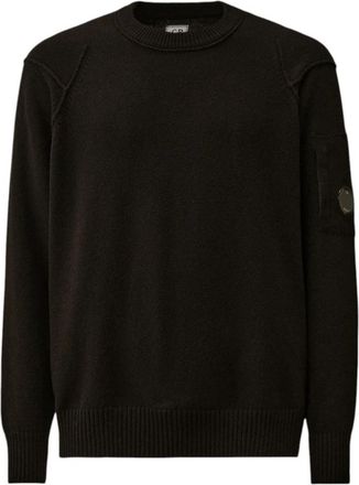 C.P. Company Zwarte Sweaters voor Mannen - Heren - Ronde hals truien - Zwart - L - Truien & Vesten