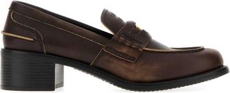 Miu Miu Brown Slip On Loafers