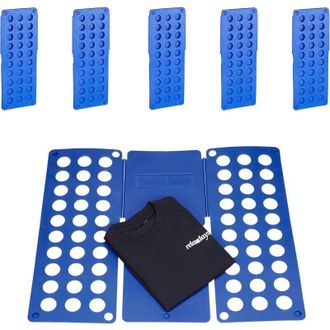 Relaxdays Relaxdays - 6x Folding Board, A4 Format, Plastic, Assistant, Easy Packing, T-Shirts & Towels, hwd: 70.1 x 58.8 x 0.2 cm, Blue