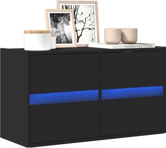 vidaXL Vidaxl - Mobile tv a Parete con Luci led Nero 80x31x45 cm