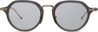 Thom Browne round-frame glasses - unisex - Acetate/Titanium - 51 - Grey
