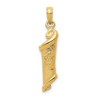 Diamond2Deal 10k Yellow Gold Torah Star of David Pendant
