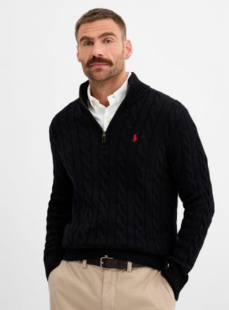 Polo Ralph Lauren Polo Shirt Ralph Lauren - Mens Twisted-cable zipped-collar sweater