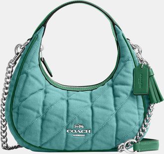 Coach Womens Carmen Mini Crossbody in Quilted Colored Denim - Green - One Size