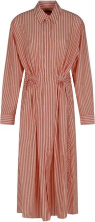 Polo Ralph Lauren Shirt Dresses, female, Orange, Size: XS Linen Collared Midi Shirtdress