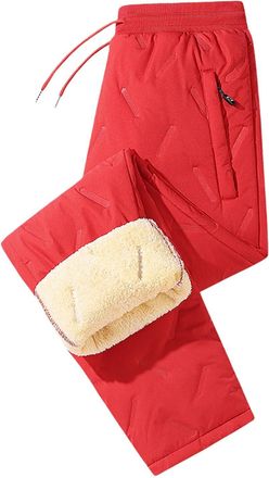 Generic Womens Fleece Lined Trousers with Pockets Warm Winter Sherpa Lined Athletic Jogger Pants Thick Thermal Fleece Bottoms Casual Sport Trousers for Ladies