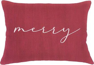 Anaya with Love Merry Linen Pillow with Down Insert in Red at Nordstrom, Size 14X20