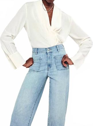 Frame Denim Shawl Collar Blouse In Cream
