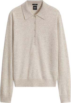 BOSS Cashmere Polo Buttoned Placket Sweater