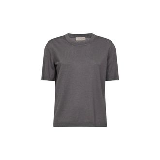 Blanca Vita T-Shirts, female, Brown, Size: 2XS Ribbed Short-Sleeve Sweater