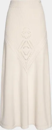 Malo Cashmere Pointelle-Knit Maxi Skirt