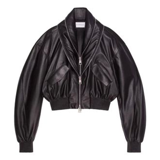 Giuseppe Zanotti Bomber con collo a scialle e doppia zip - - Jackets - Donna - Nero - S
