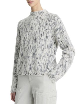 Vince Abstract Onyx Jacquard Wool & Alpaca-Blend Sweater