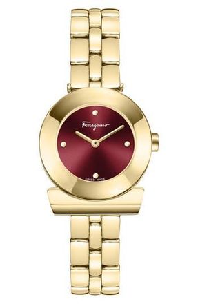 Ferragamo Gancino Bracelet Watch, 27mm in Ip Yellow Gold at Nordstrom Rack