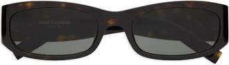 Saint Laurent Eyewear SL M152 zonnebril met rechthoekig montuur en schildpadschild-effect - Bruin