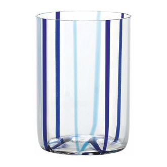 Zafferano Bicchiere Tirache Zafferano in vetro borosilicato bicolore Acquamarina-blu box 6 pezzi