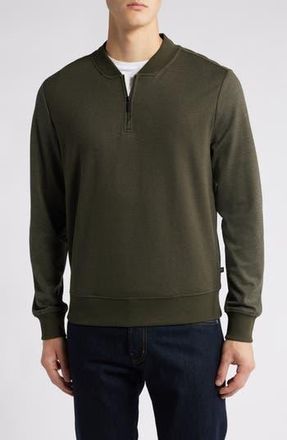 Robert Barakett Gawler Quarter Zip Pullover in Olive at Nordstrom Rack, Size X-Large