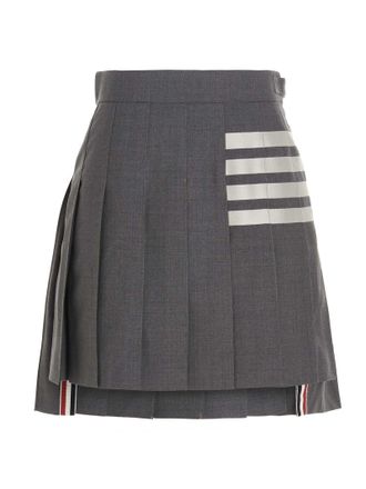 Thom Browne Gray Wool Long Womens Skirt