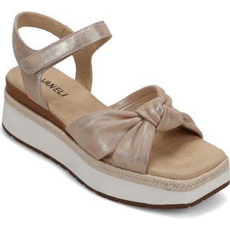 Vaneli Ekon Ankle Strap Platform Sandal in Champagne at Nordstrom, Size 6.5