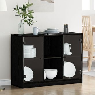 Berkfield Home Sideboard Black Oak 102x37x75, 5 cm Engineered Wood