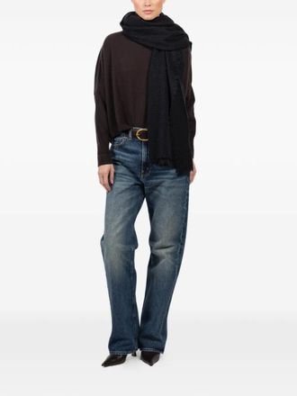 Faliero Sarti frayed-edge scarf - Black