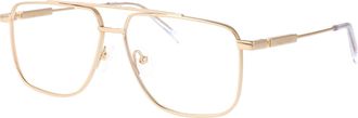 Alexander McQueen AM0480O Gold Metal Frame Eyeglasses - Gold