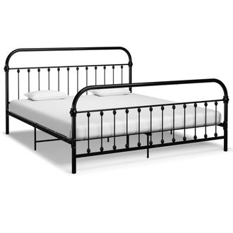 Berkfield Home Bed Frame Black Metal 180x200 cm Super King