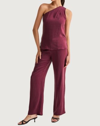 Crescent Straight Leg Cupro Trousers In Merlot