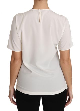 Dolce & Gabbana Womens White Silk Stretch dgfamily T-Shirt