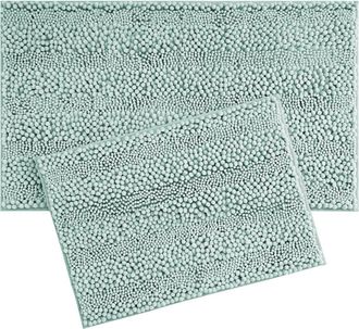 Laura Ashley Chenille Set of 2 Bath Rugs in Sage Green at Nordstrom Rack