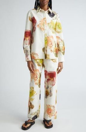Stine Goya Martina Floral Organic Cotton Pants in Pastel Poppies at Nordstrom Rack, Size X-Large