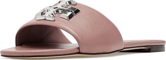 Tory Burch Eleanor Slides Womens Shoes Light Mauve/Silver : 10.5 M, Leather