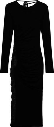 Blumarine Abito midi con inserti in pizzo - Nero