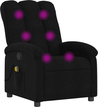 vidaXL Vidaxl - Sillón reclinable de masaje de tela negro