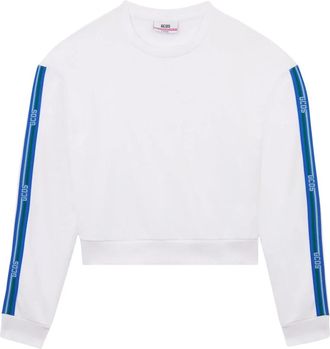 GCDS Cropped Sweatshirt - Dames - Sweatshirts - Wit - M - Katoen - Hoodies & sweatvesten