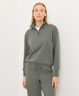 Pact CloudKnit Half Zip in Castor Green at Nordstrom, Size Medium