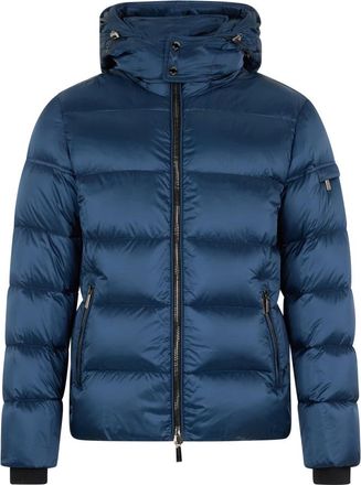 Moorer Jassen, Heren, Blauw, M, Donkerblauwe gewatteerde sportjas