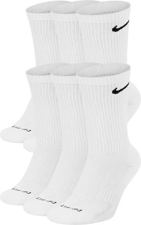 Nike Mens Everyday Plus Cushioned Training Crew Socks (6 Pairs) in White | SX6897-100