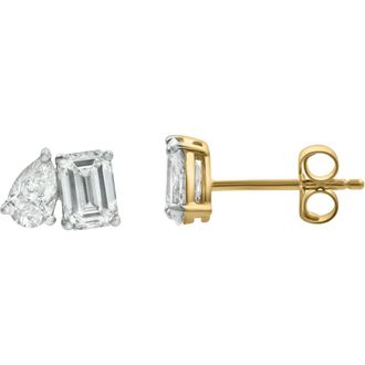 LuvMyJewelry Valessa 14K Gold Lab Grown Diamond Toi Et Moi Earrings - 1.25 Ct in 14K Yellow Gold at Nordstrom