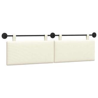 vidaXL Cabecero Colgante Crema Tela De Pana Vidaxl