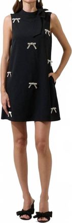 Sugarlips Bow Shift Mini Dress In Black