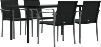 vidaXL Juego Comedor Jard&iacute;n 5 Piezas Y Cojines Rat&aacute;n Sint&eacute;tico Y Acero Vidaxl