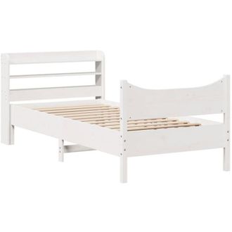 vidaXL Vidaxl - Estructura De Cama Con Cabecero Madera Pino Blanco 75x190 Cm