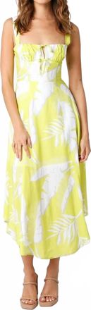 Olivaceous Lindsey Midi Dress In Lime Floral