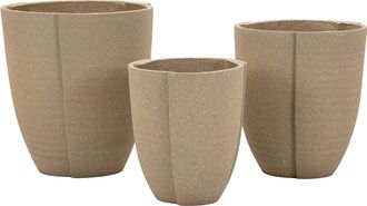 Dmora Vase Gabava, Lot De 3 Vases, Diam&egrave;tre Grand Vase : 39, Moyen : 33, Petit : 27 Cm, Marron